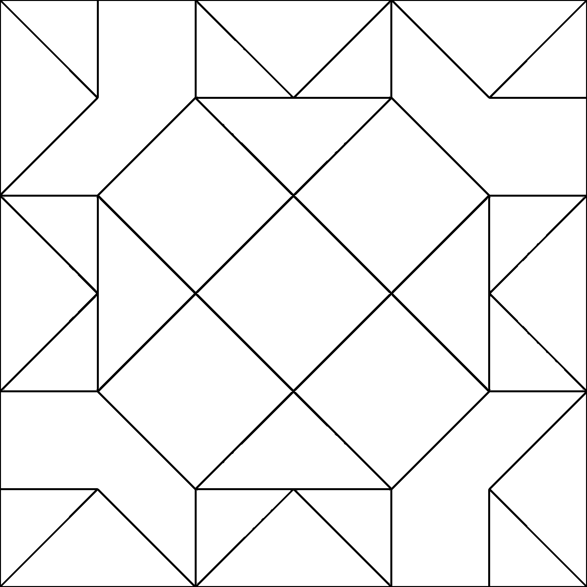 Pattern 172, Swing in the Center barn quilt pattern thumbnail